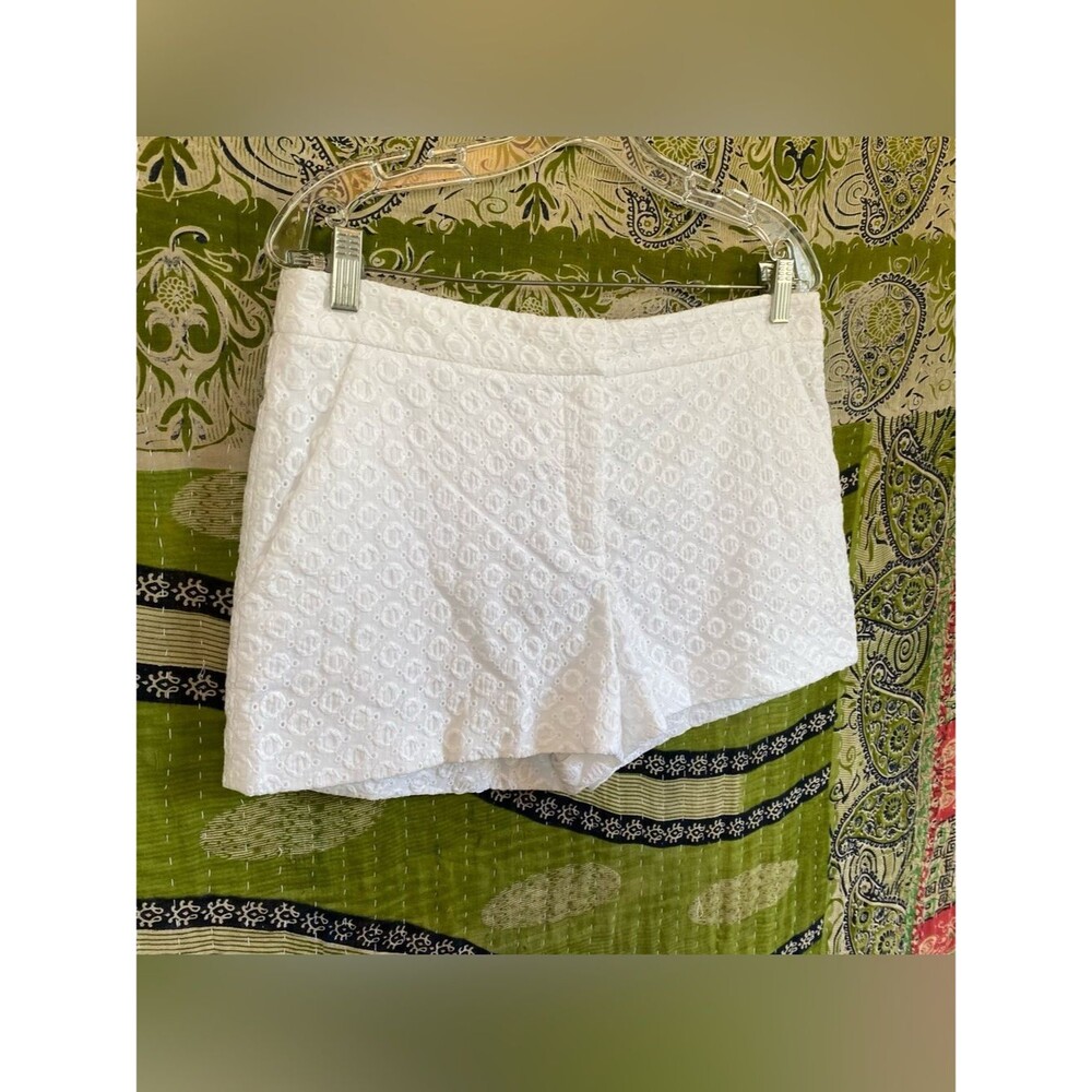 NWT Diane von Furstenburg White Fabiola Eyelet Cotton Country Club Shorts 10 - Picture 7 of 16